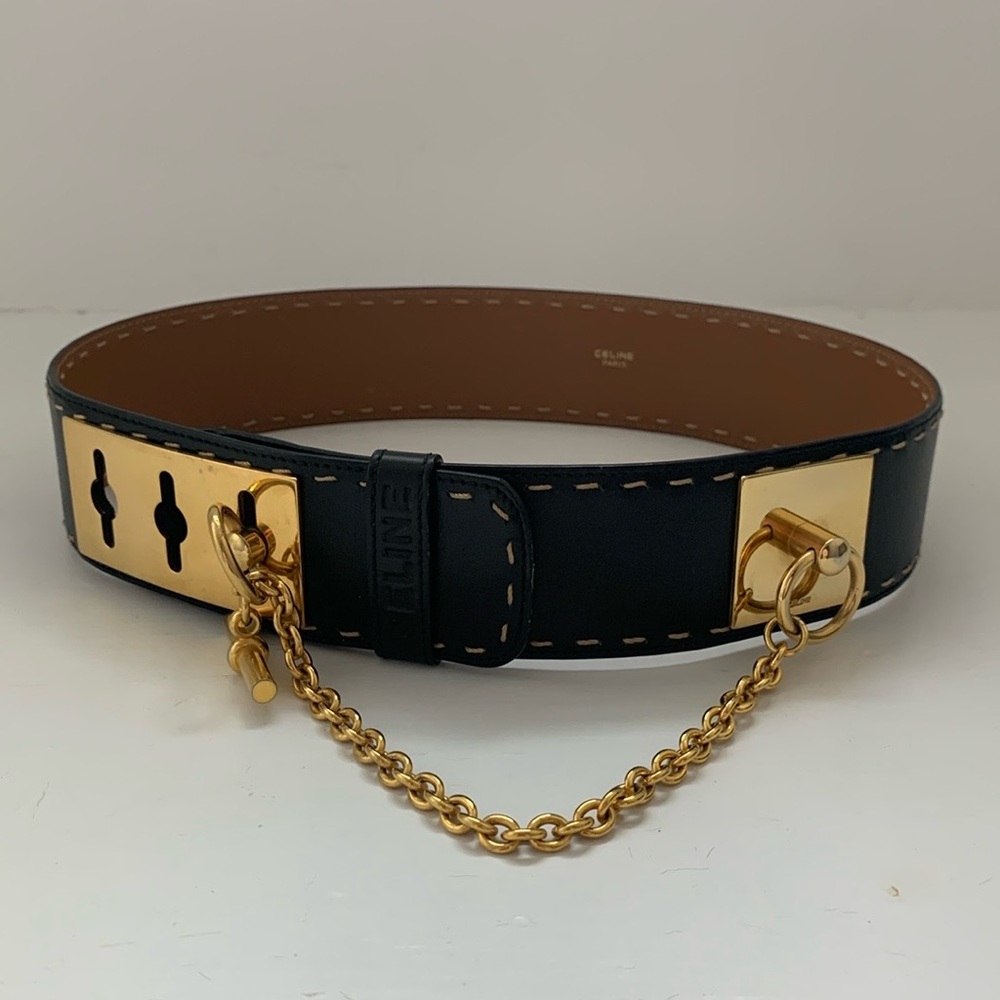 Celine vintage black belt